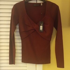 Chic Long Sleeve Top in Black Cherry